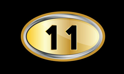 Number Gold Elips Elegant Silver Logo