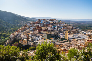 Amazing downtown of Moulay Idriss, Morocco, North Africa - obrazy, fototapety, plakaty