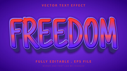 Modern Colorful Word Freedom Editable Text Effect Design Template