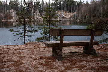 bench on the lake, park