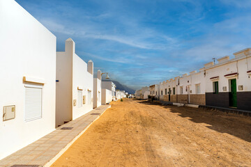 Sandy streets in Caleta del Sebo, La Graciosa, Canary Islands