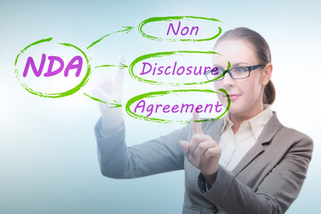 Businesswoman in non disclosure agreement concept