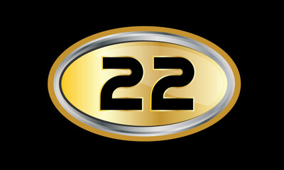 Number Gold Elips Elegant Silver Logo