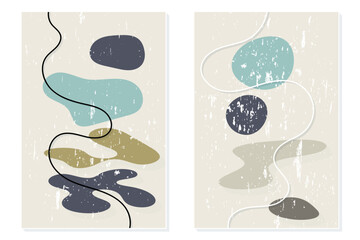 Scandinavian design. Home decor. Modern abstract painting.