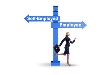 Concept of choosing self-employed versus employment