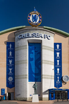 Main entrance Millennium Gate of Stamford Bridge, the stadium of Chelsea Football Club