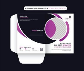 Presentation folder design, cover for catalogue, brochures, layout for placement of modern geometric design