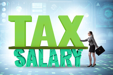 Income tax concept with large words