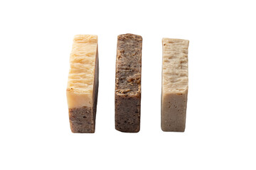 Homemade natural soap on transparent background