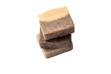 Homemade natural soap on transparent background
