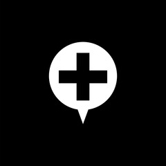 Plus vector icon modern and simple symbol,icon isolated on black background.