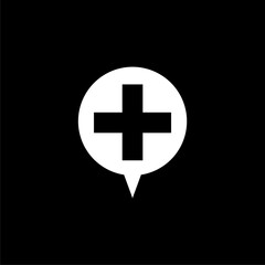 Fototapeta premium Plus vector icon modern and simple symbol,icon isolated on black background.