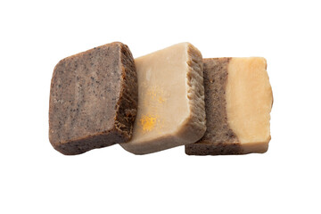 Homemade natural soap on transparent background