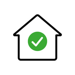 Obraz premium house with checkmark icon vector