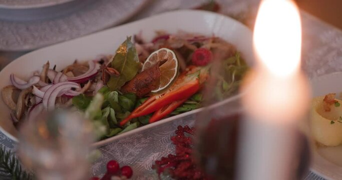 Dishes full of Middle Eastern foods