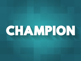 Champion text concept for presentations and reports