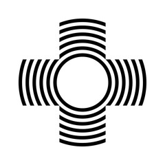 Abstract Cross Icon. Black and White Design Element.