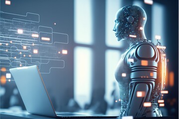  Artificial Intelligence, Knowledge Expertise Intelligence Learn. Technology and engineering. Online training banner, ai