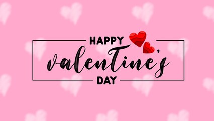Fototapeta na wymiar happy valentine`s day typography. vector text design with heart shapes, valentine`s day banner, web banner design for social media, ad, tag, advertisement, printing media, celebration 