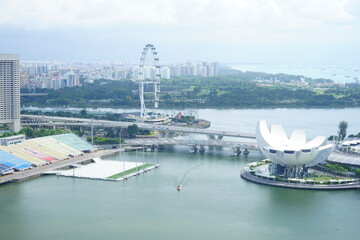 Marina Bay area, Art Science Museum and Singapore Flyer in Singapore - シンガポール...