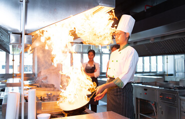 Chefs that specialize in cooking will be meticulous with every cooking process. Even minor details will not be overlooked. As with stir-fry, high heat will be used until a flaming flame appears
