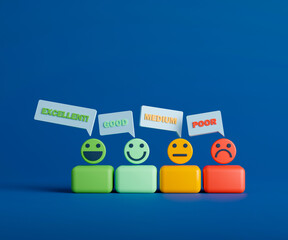 3d rendering rating scale illustration. Concept business review and feedback.	