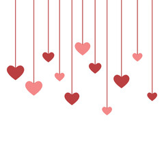 Fototapeta na wymiar Hanging heart sign background design, for valentine's day, greeting card, birthday, wedding card. Vector illustration.