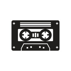 Cassette icon vector illustration, Old music cassette sign.
