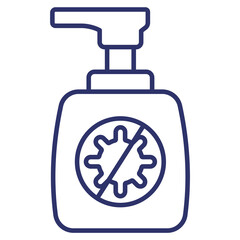 Obraz premium Hand sanitizer, antibacterial gel line icon