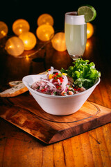 ceviche with salad