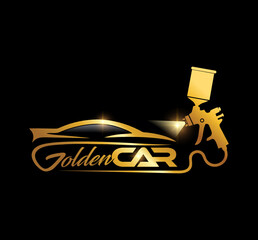 Gold Car Logo Vector icon