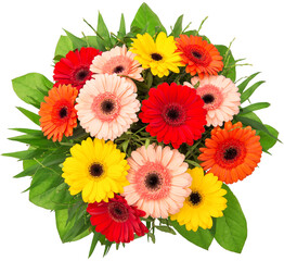 PNG Gerbera flowers bouquet isolated transparent background