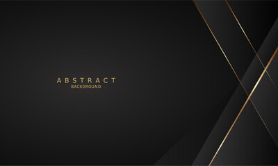 Obraz premium dark black luxury premium background and gold line.