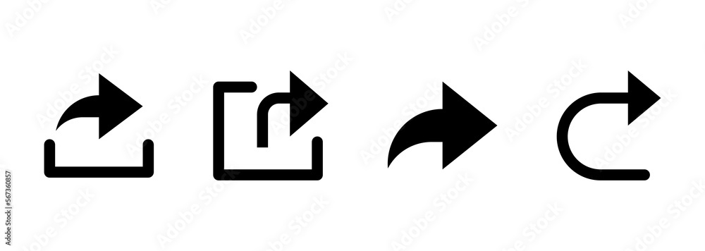Poster share and forward icons set vector icon