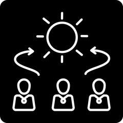 solid Collaborative Solving design vector icon