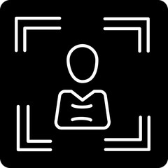 solid Face recugnition design vector icon