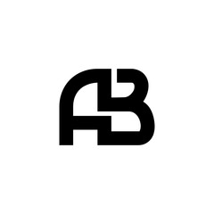 'A and B' Letter logo design.