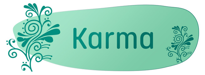 Karma Floral Design Element Turquoise Background Text 