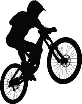 recommend clip art: jump athlete rider mtb downhill black silhouette