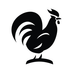 Rooster logo symbol design illustration. Clean modern logo mark design template. Illustration for personal or commercial business branding.