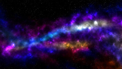 Fototapeta na wymiar Starfield. Space abstract background with nebula and shining stars. The infinite universe and starry night. Colorful milky way with the cosmos particle and the stardust. Mystic colorful galaxy