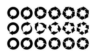 循環・回転・リサイクルのイメージに使える円形矢印・サークル図セット