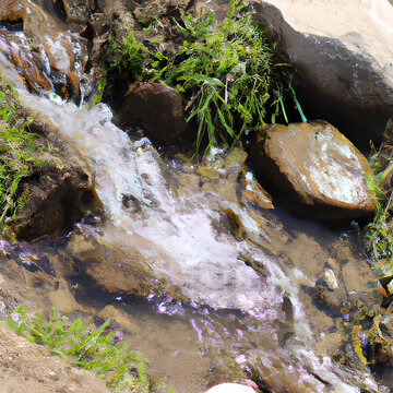 A spring flowing from the mountain