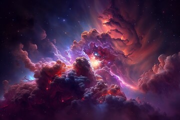 Fototapeta na wymiar background with nebula and stars