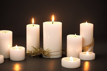 Fototapeta na wymiar Christmas candles Generative AI