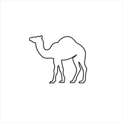 Simple line art hand drawn camel