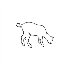 Simple line hand drawn abstract lamb 