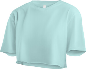 Light blue crop top mockup, no body, png, canvas bella, front