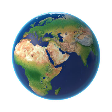 Earth Isolated transparent background 3d rendering
