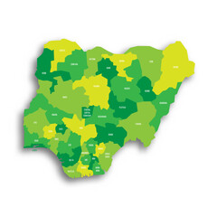 Nigeria political map of administrative divisions